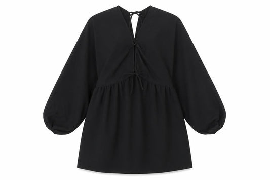 ASOS DESIGN Women’s Black Puff Sleeve Tie Back Dress Size 14