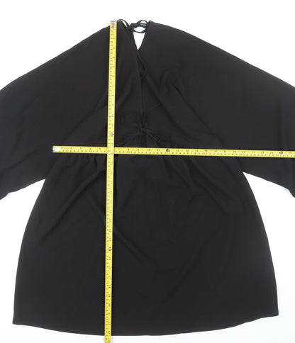 ASOS DESIGN Women’s Black Puff Sleeve Tie Back Dress Size 14
