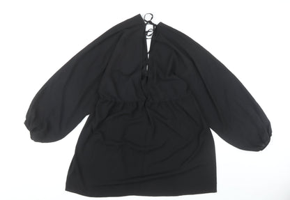 ASOS DESIGN Women’s Black Puff Sleeve Tie Back Dress Size 14