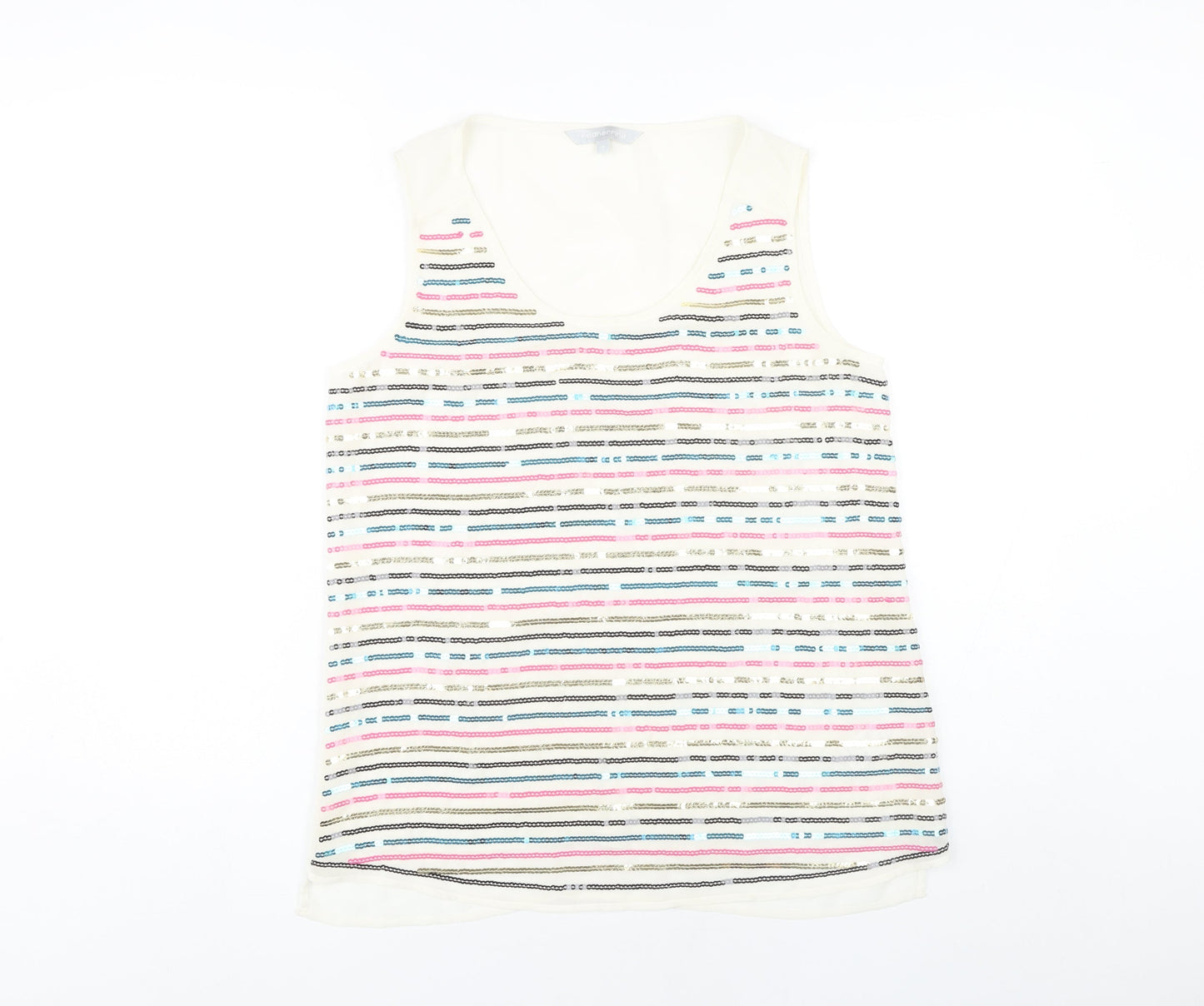 Womens UK Size 12 Red Herring Ivory Basic Tank