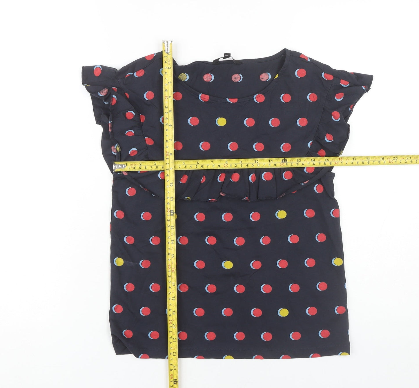 Womens UK Size 6 NEXT Multicoloured Ruffle Blouse