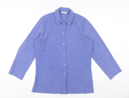 Womens UK Size 12 Marks and Spencer Blue Basic Button-Up