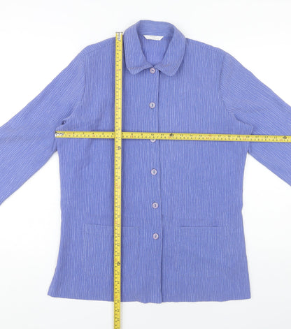 Womens UK Size 12 Marks and Spencer Blue Basic Button-Up