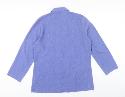 Womens UK Size 12 Marks and Spencer Blue Basic Button-Up