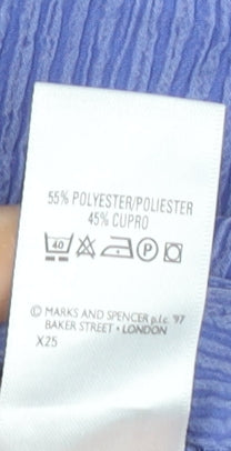 Womens UK Size 12 Marks and Spencer Blue Basic Button-Up
