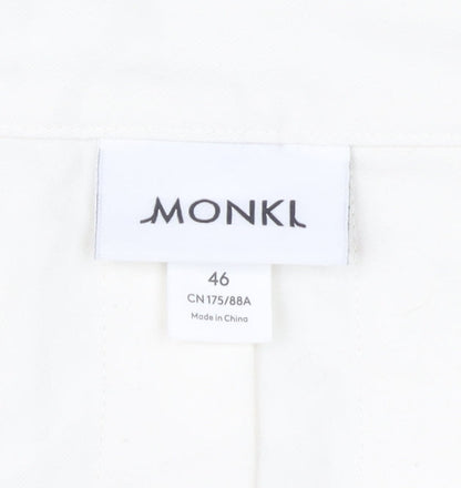Monki Women Ivory Knee Length Pleated Skirt Size 18 Cotton Lined
