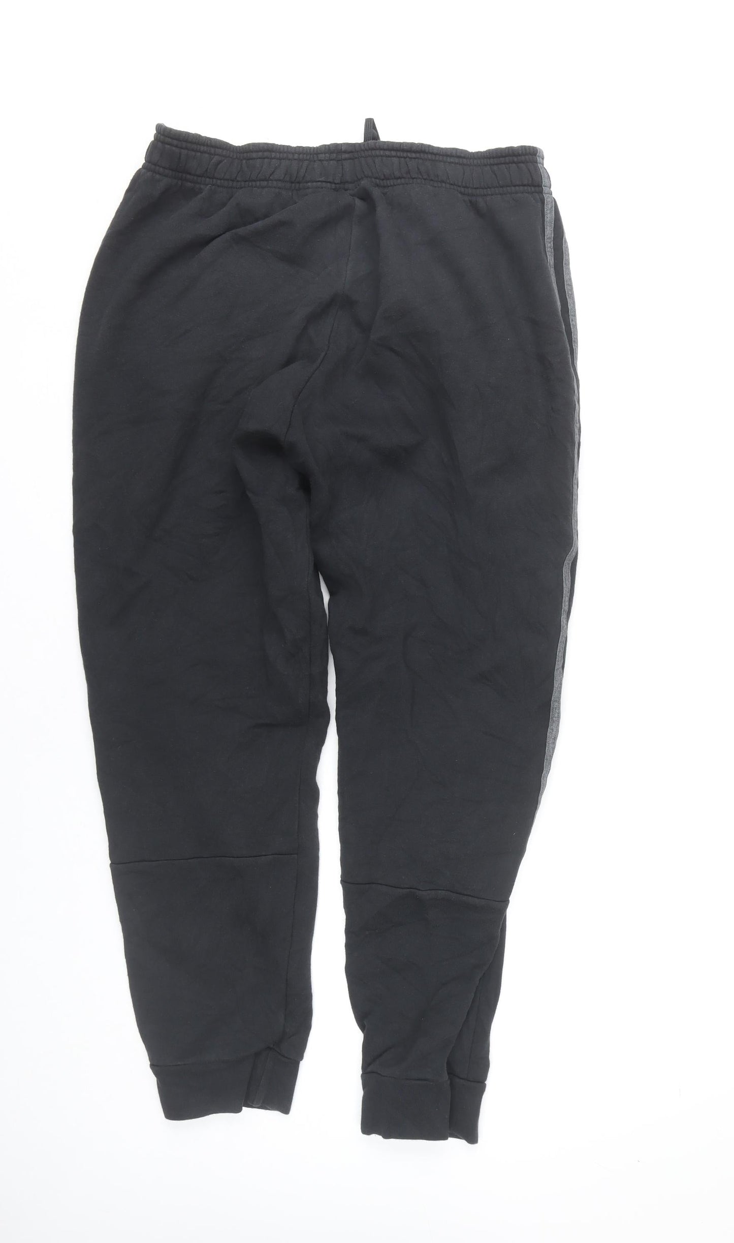 Adidas Men’s Black Jogger Trousers L Cotton Blend Tapered Sportswear