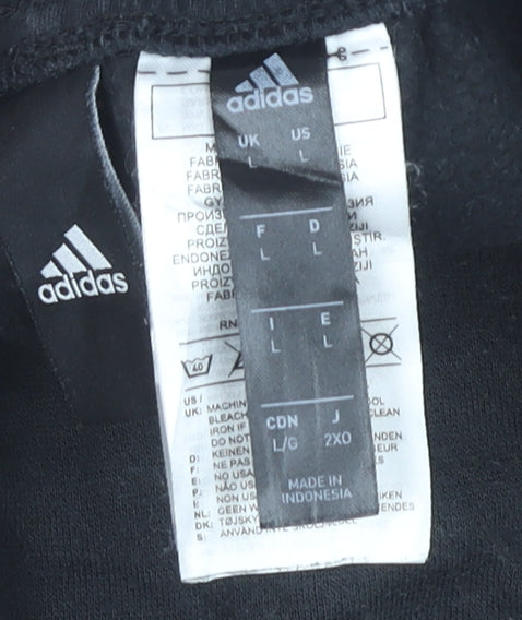 Adidas Men’s Black Jogger Trousers L Cotton Blend Tapered Sportswear