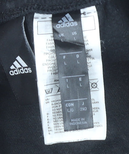 Adidas Men’s Black Jogger Trousers L Cotton Blend Tapered Sportswear