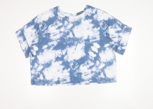 Primark Women’s Blue Tie-Dye Cropped T-Shirt Size 18 Summer Casual