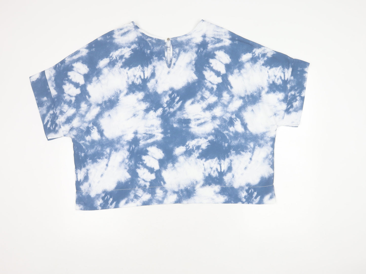 Primark Women’s Blue Tie-Dye Cropped T-Shirt Size 18 Summer Casual