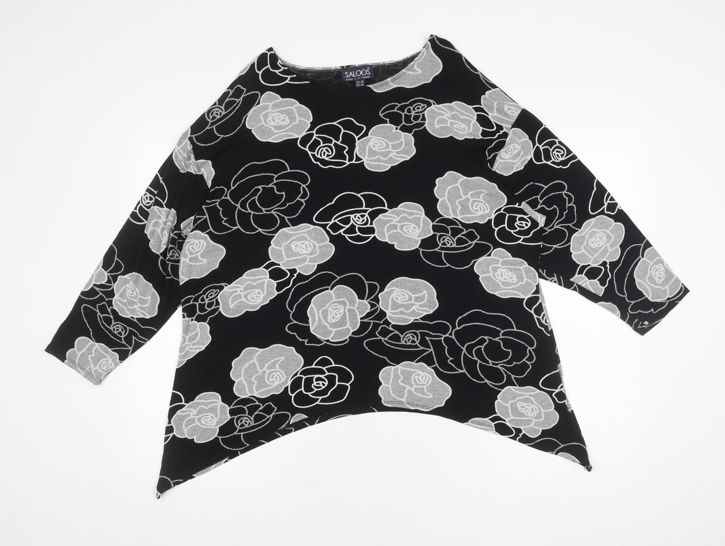 Womens UK Size 18 Saloos Black Tunic Blouse