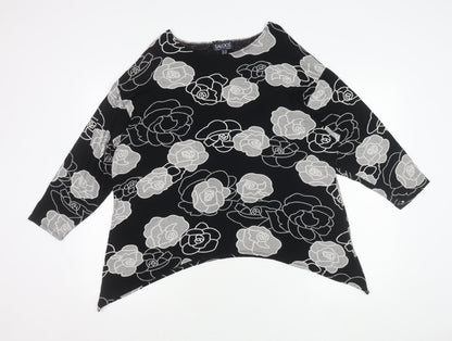 Womens UK Size 18 Saloos Black Tunic Blouse