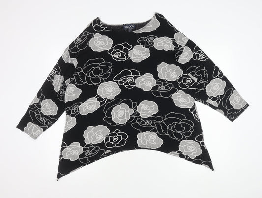 Womens UK Size 18 Saloos Black Tunic Blouse