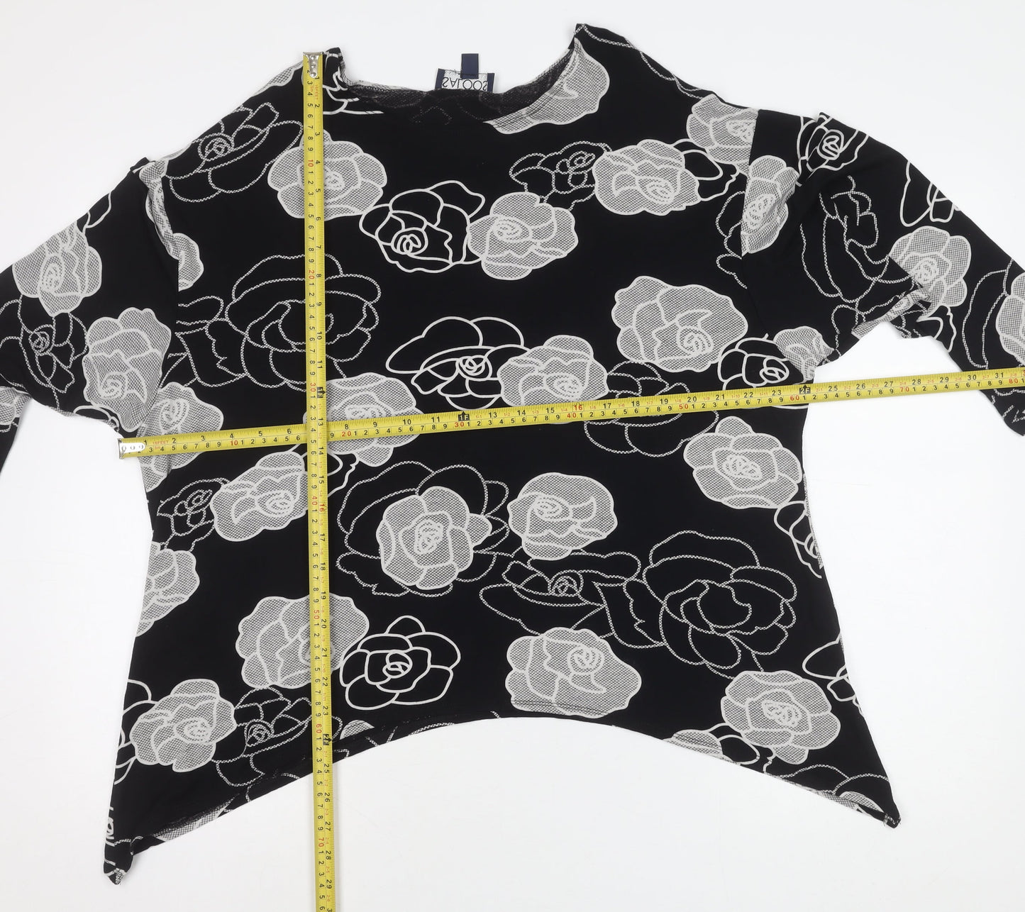 Womens UK Size 18 Saloos Black Tunic Blouse