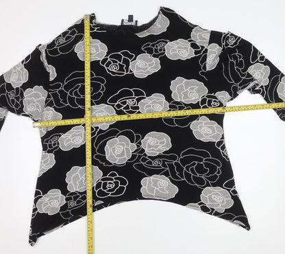 Womens UK Size 18 Saloos Black Tunic Blouse