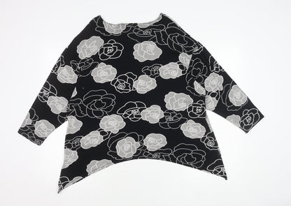 Womens UK Size 18 Saloos Black Tunic Blouse