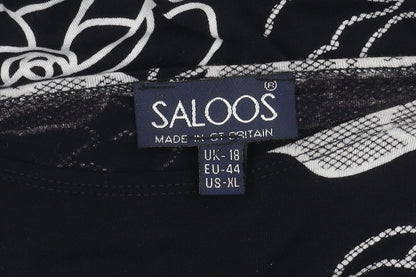 Womens UK Size 18 Saloos Black Tunic Blouse