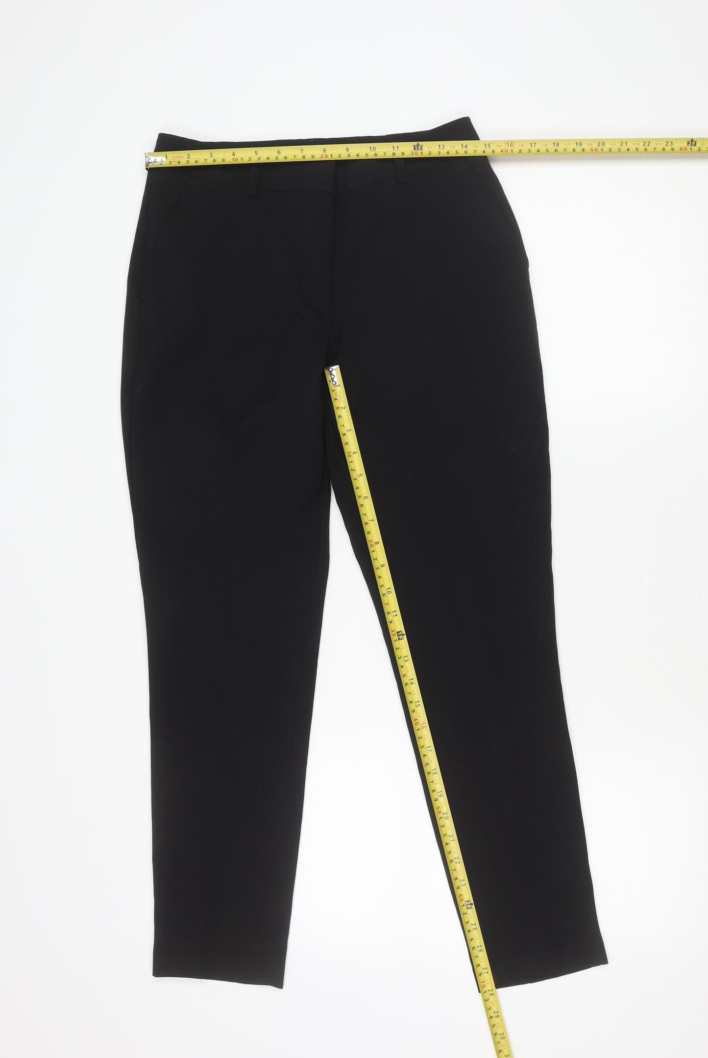 Womens UK Size 8 Peacocks   Black Trousers