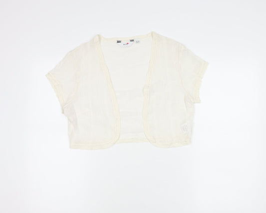 Womens UK Size 14 NEXT Ivory Cropped Blouse