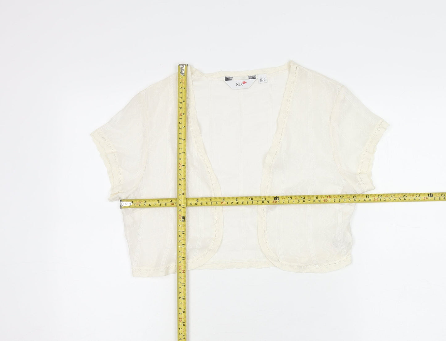 Womens UK Size 14 NEXT Ivory Cropped Blouse