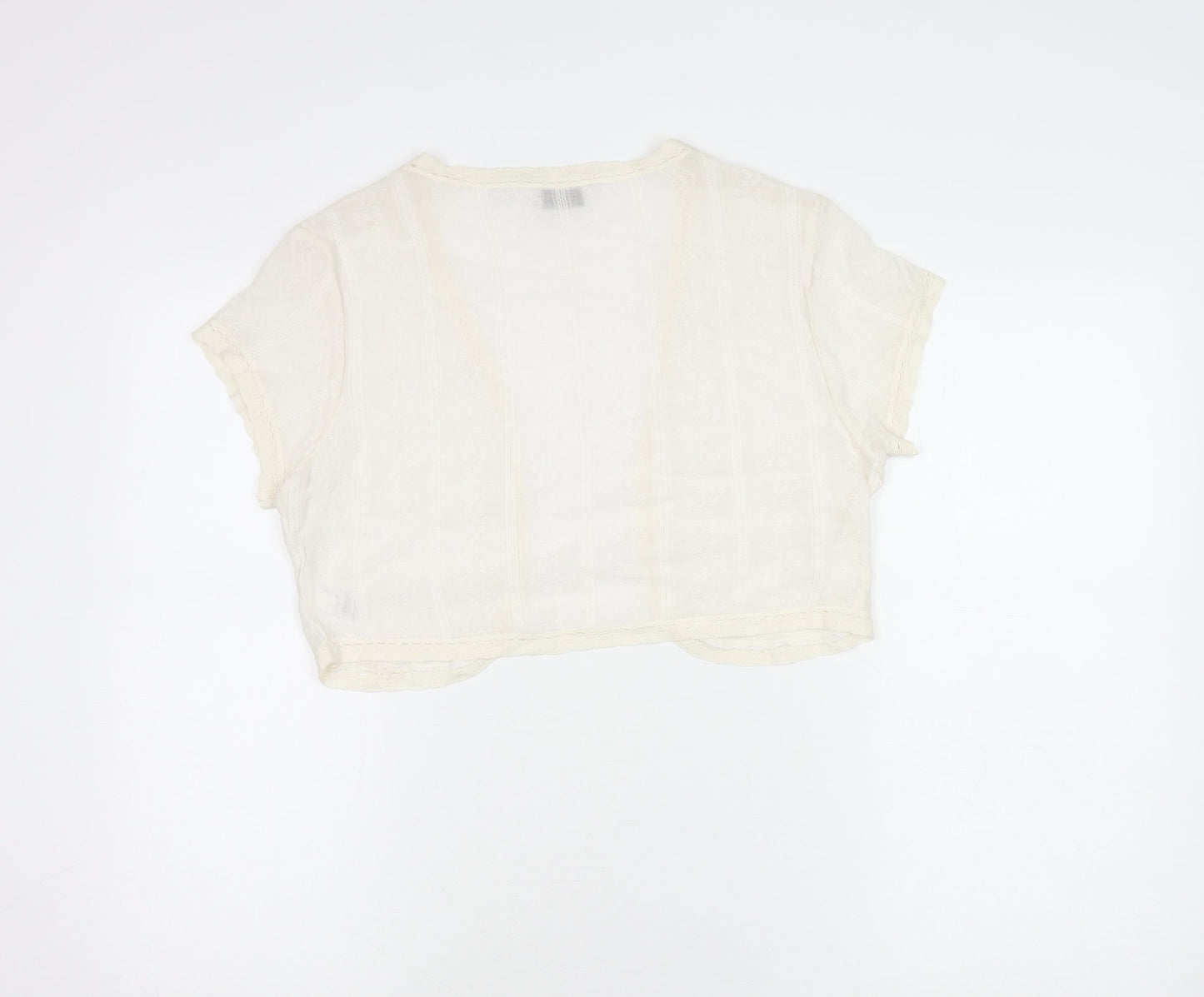 Womens UK Size 14 NEXT Ivory Cropped Blouse