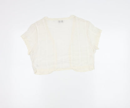 Womens UK Size 14 NEXT Ivory Cropped Blouse