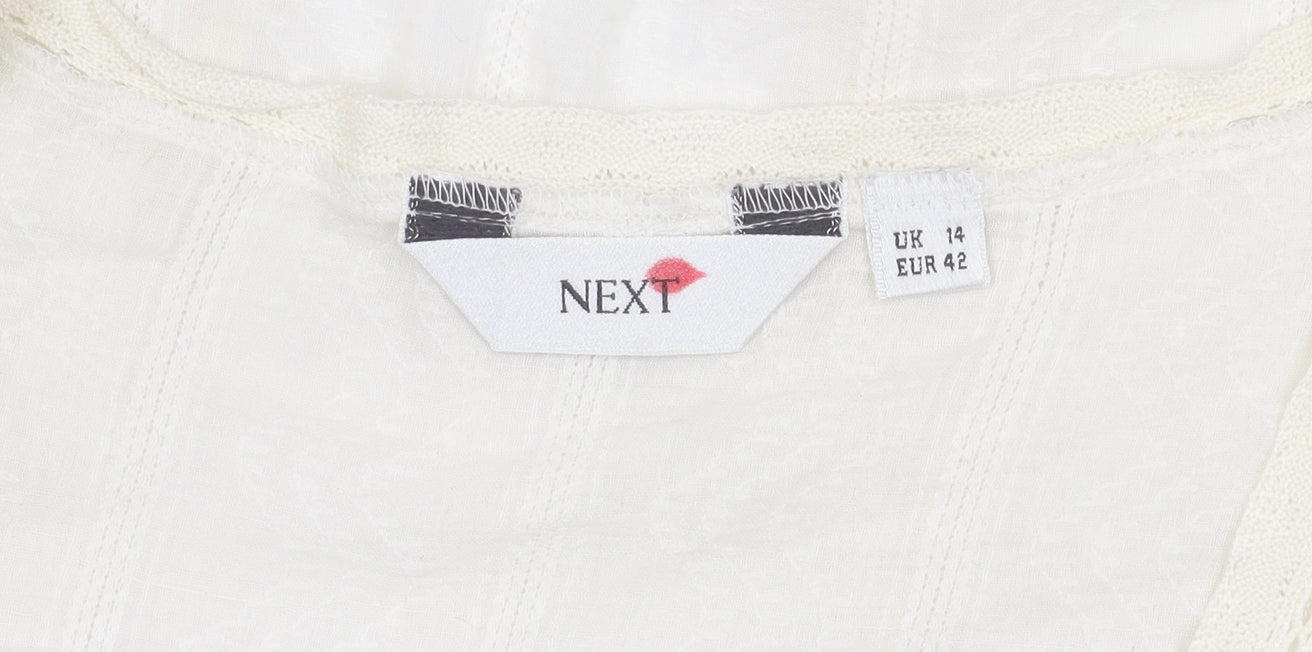 Womens UK Size 14 NEXT Ivory Cropped Blouse