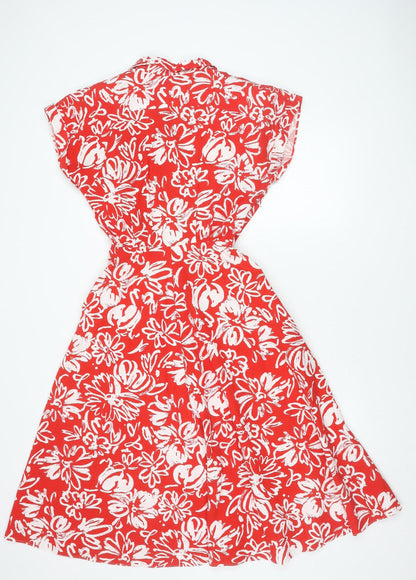 Vivienne Lawrence Women's Red Floral Strapless A-Line Dress Size 10