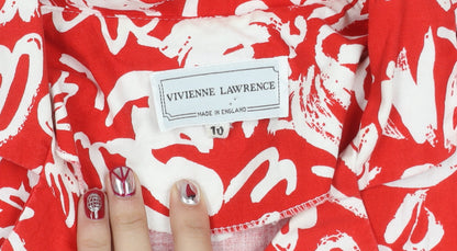 Vivienne Lawrence Women's Red Floral Strapless A-Line Dress Size 10