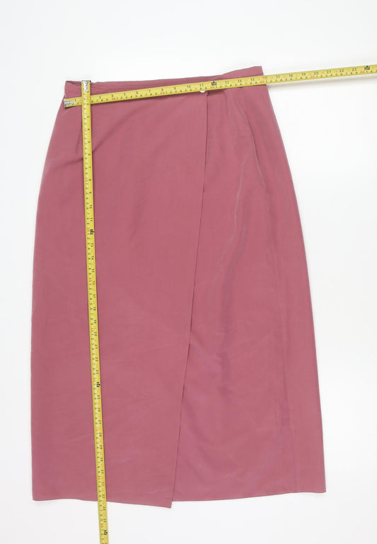 Amaranto Women’s Pink Midi Wrap Skirt Size 16 High Rise
