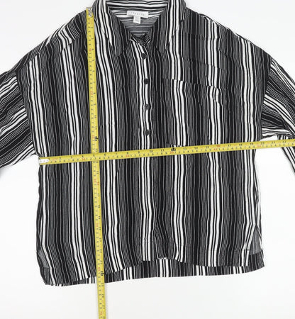 Womens UK Size 12 Topshop Black Basic Button-Up