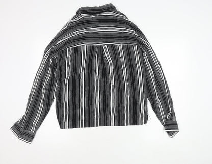 Womens UK Size 12 Topshop Black Basic Button-Up