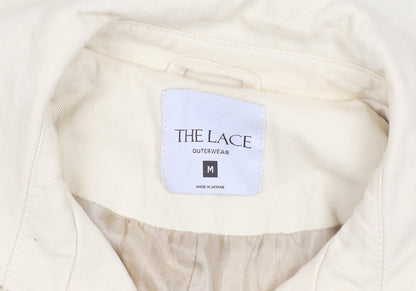 THE LACE Women’s Ivory Cotton Long Trench Coat Belted M