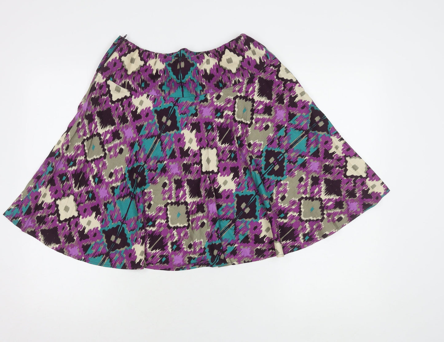 H&M Women’s Multicoloured A-Line Skirt Size 10 Viscose Geometric Print