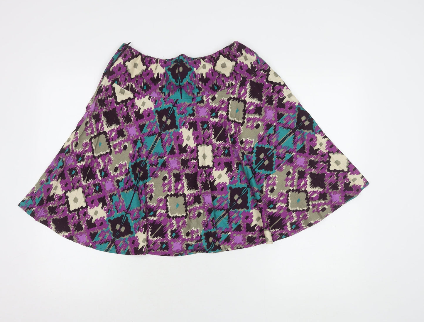 H&M Women’s Multicoloured A-Line Skirt Size 10 Viscose Geometric Print
