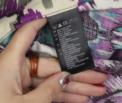 H&M Women’s Multicoloured A-Line Skirt Size 10 Viscose Geometric Print