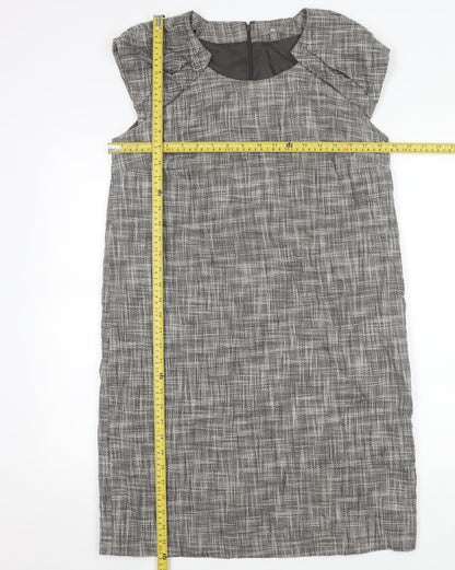 Gap Women’s Grey Check Sheath Dress Size M Knee Length Workwear