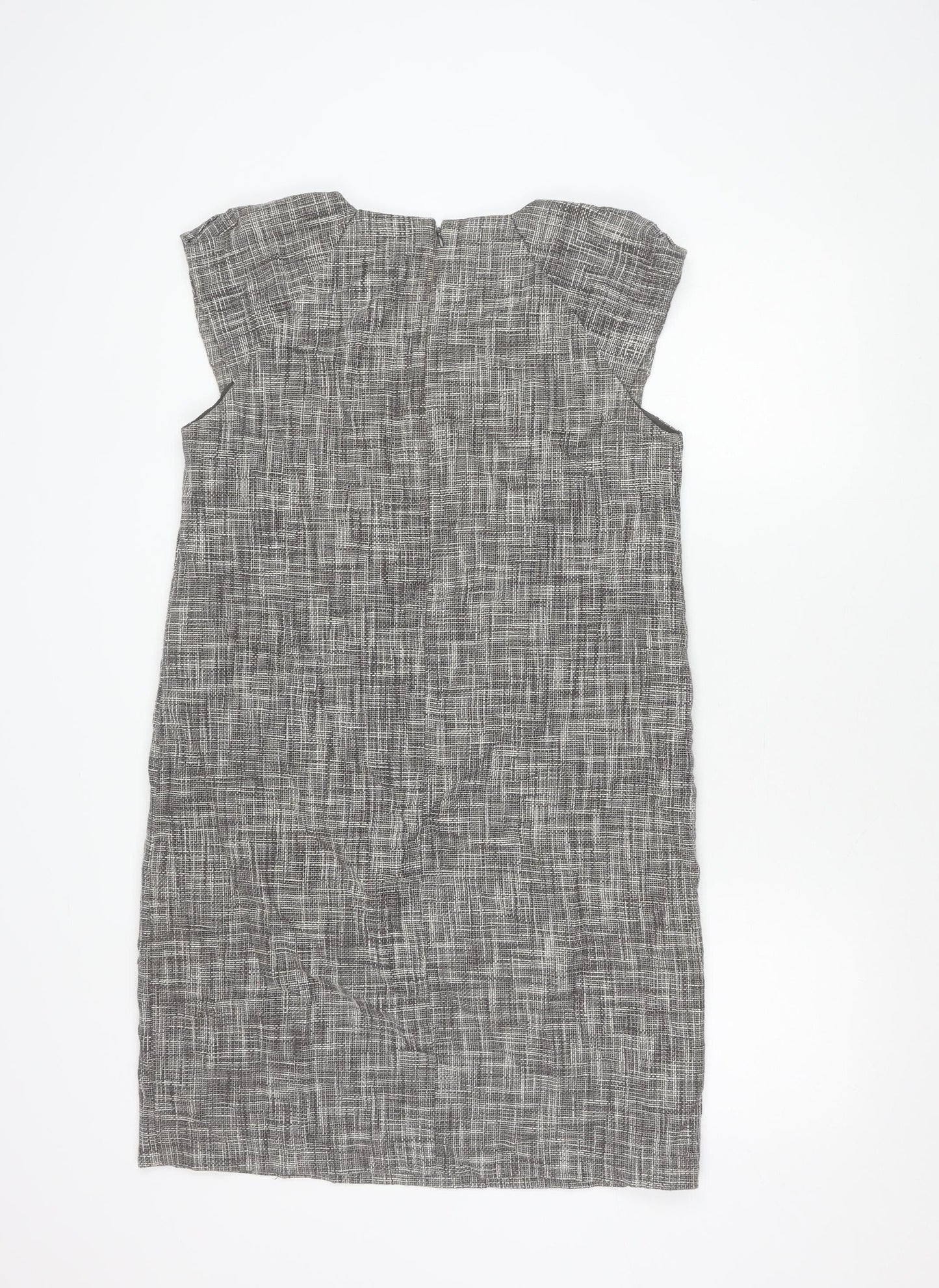 Gap Women’s Grey Check Sheath Dress Size M Knee Length Workwear
