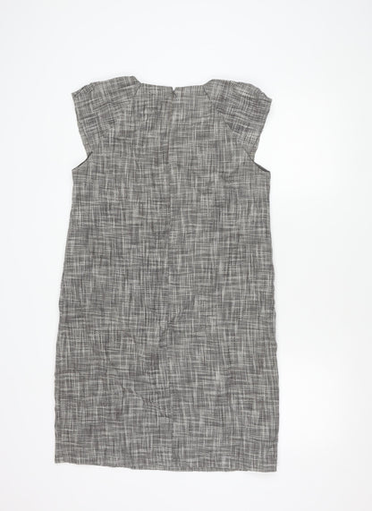 Gap Women’s Grey Check Sheath Dress Size M Knee Length Workwear