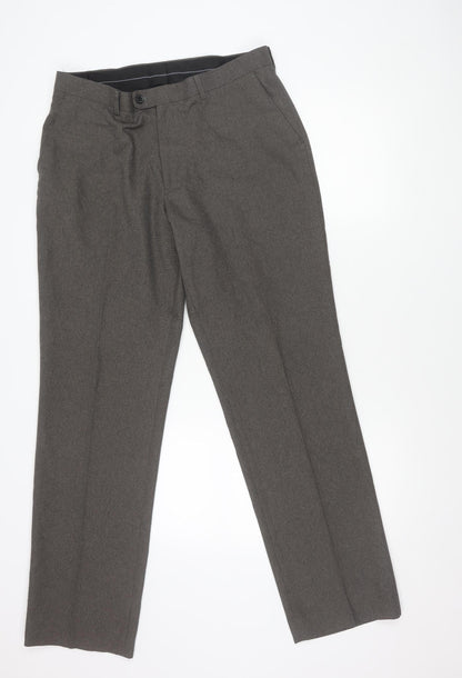 Taylor & Wright Men’s Brown Regular Fit Dress Pants 34W 33L