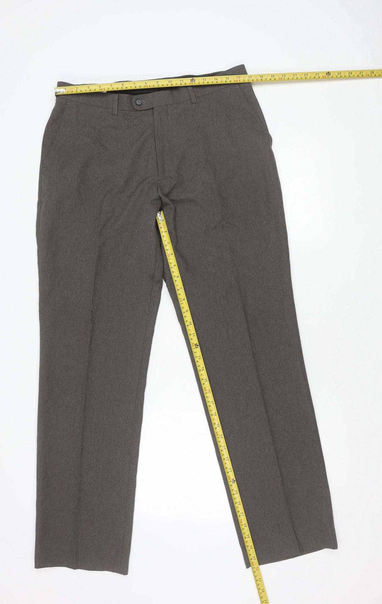 Taylor & Wright Men’s Brown Regular Fit Dress Pants 34W 33L