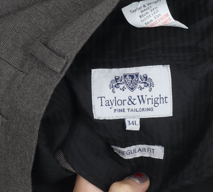 Taylor & Wright Men’s Brown Regular Fit Dress Pants 34W 33L