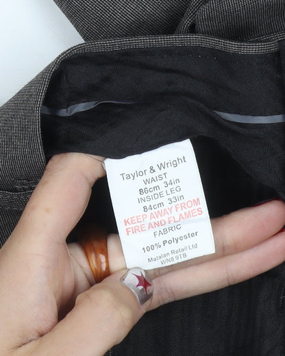 Taylor & Wright Men’s Brown Regular Fit Dress Pants 34W 33L