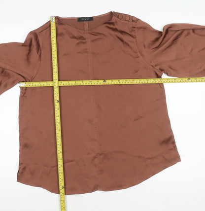 Womens UK Size 14 Marks and Spencer Brown Basic Blouse