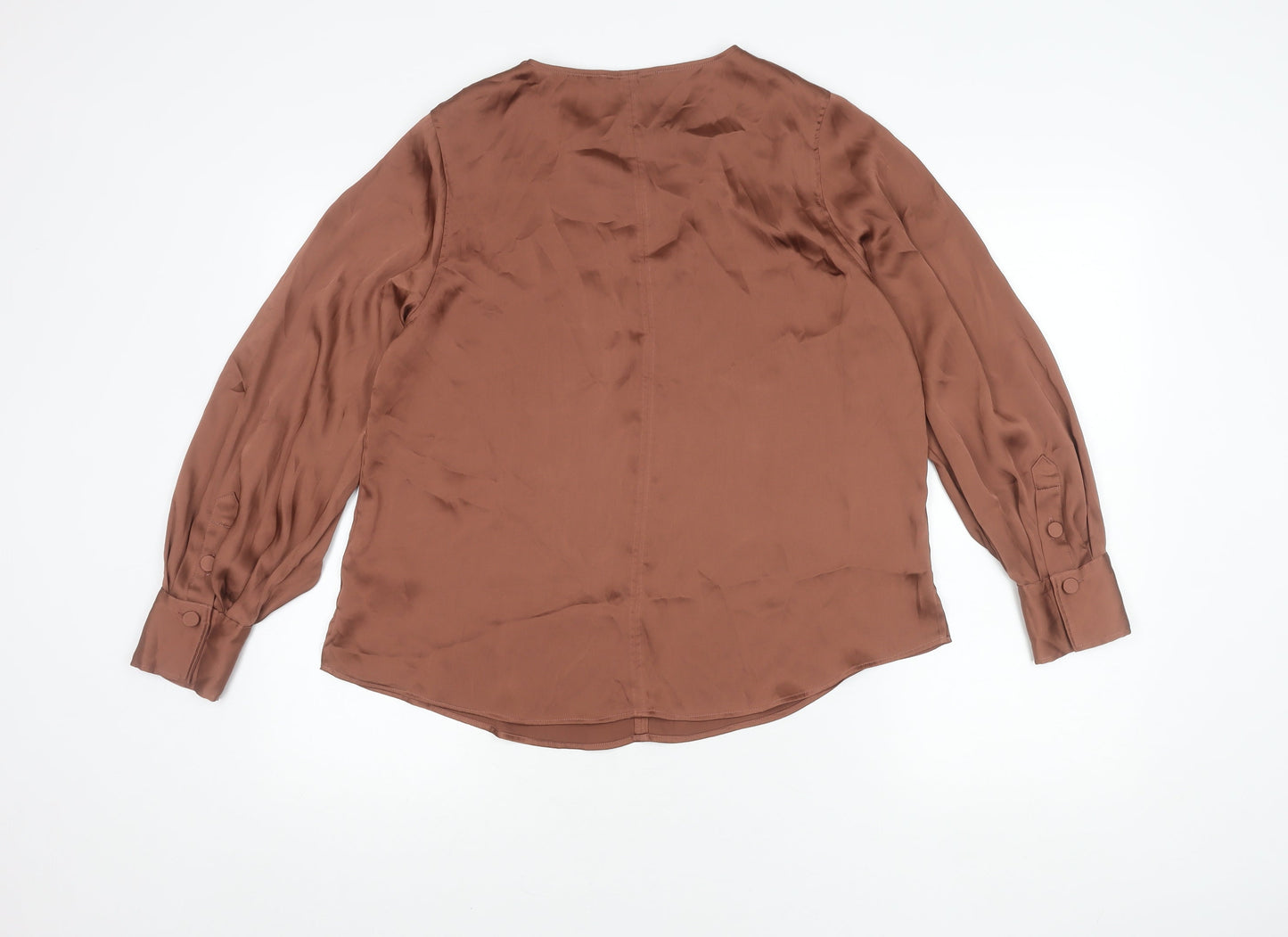 Womens UK Size 14 Marks and Spencer Brown Basic Blouse