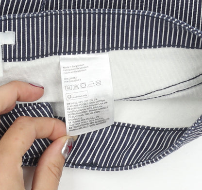 H&M Women’s Black Pinstriped Hot Pants Size 12 High Rise Stretch