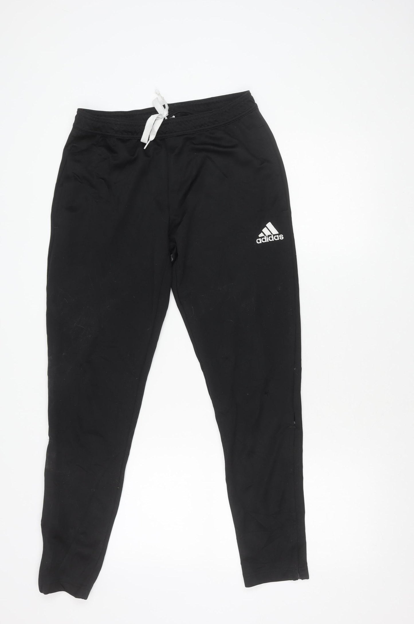 Adidas Men's Black M Slim Fit Tapered Track Pants Polyester Blend