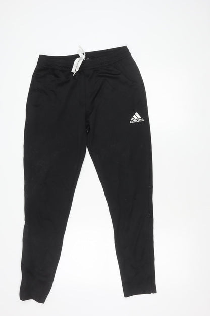 Adidas Men's Black M Slim Fit Tapered Track Pants Polyester Blend