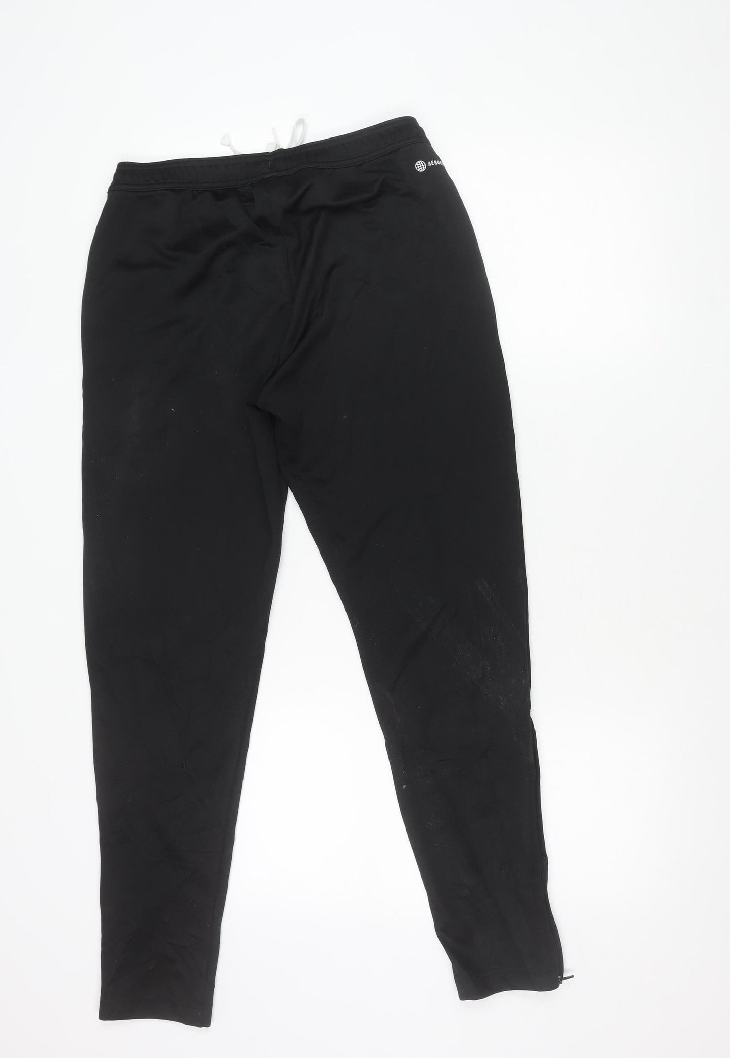 Adidas Men's Black M Slim Fit Tapered Track Pants Polyester Blend